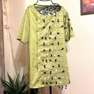 Misslook Top Cats Print Button Down